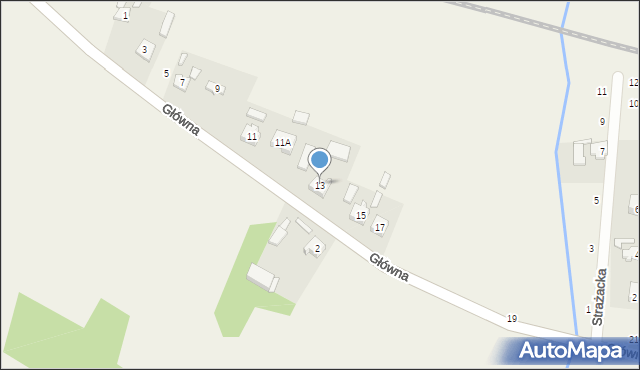 Krężce, Główna, 13, mapa Krężce