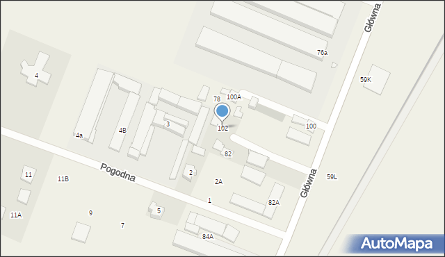 Krosno, Główna, 102, mapa Krosna