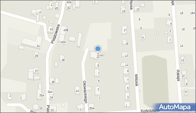 Krotoszyce, Głowackiego Bartosza, 11, mapa Krotoszyce