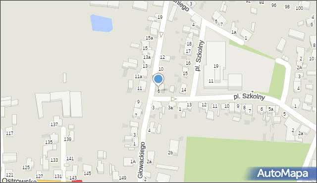 Krotoszyn, Głowackiego, 6, mapa Krotoszyna
