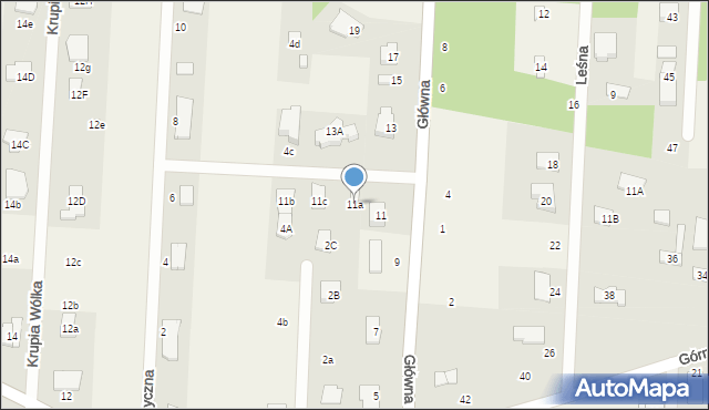 Krupia Wólka, Główna, 11a, mapa Krupia Wólka