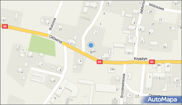 Kruszyn, Główna, 19, mapa Kruszyn