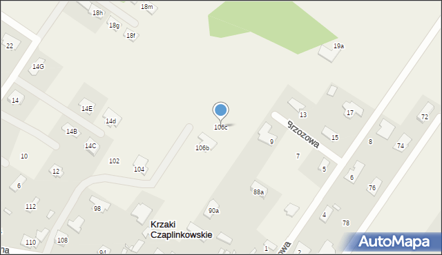 Krzaki Czaplinkowskie, Główna, 106c, mapa Krzaki Czaplinkowskie