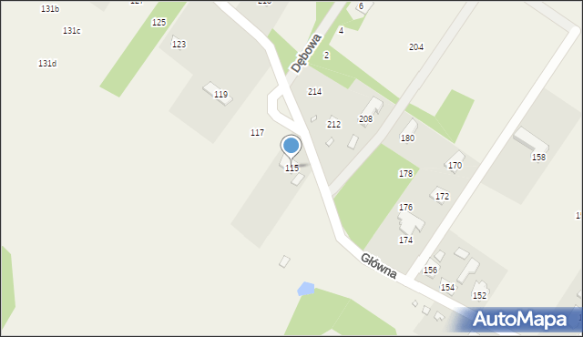 Krzaki Czaplinkowskie, Główna, 115, mapa Krzaki Czaplinkowskie