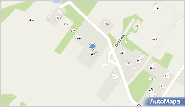 Krzaki Czaplinkowskie, Główna, 119, mapa Krzaki Czaplinkowskie