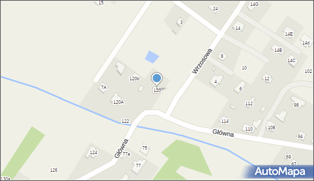 Krzaki Czaplinkowskie, Główna, 120, mapa Krzaki Czaplinkowskie