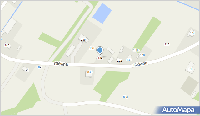 Krzaki Czaplinkowskie, Główna, 134, mapa Krzaki Czaplinkowskie