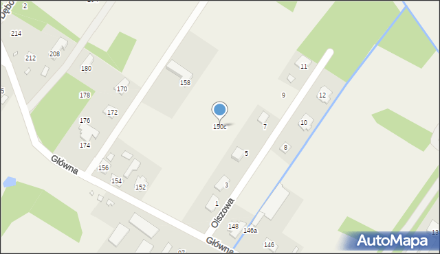 Krzaki Czaplinkowskie, Główna, 150c, mapa Krzaki Czaplinkowskie