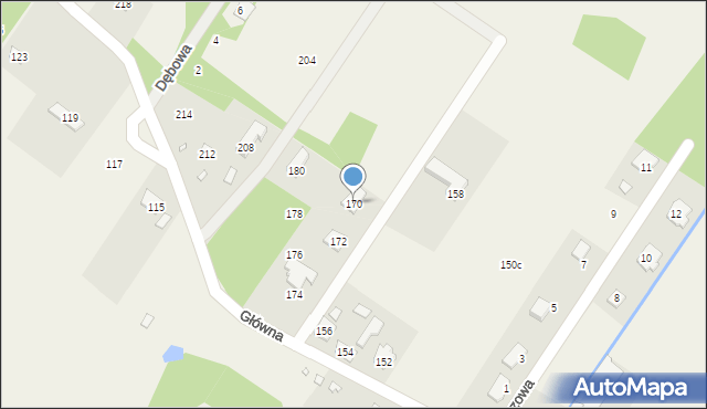 Krzaki Czaplinkowskie, Główna, 170, mapa Krzaki Czaplinkowskie