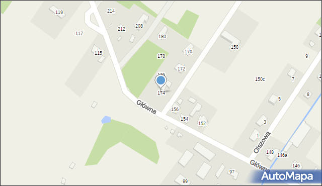 Krzaki Czaplinkowskie, Główna, 174, mapa Krzaki Czaplinkowskie
