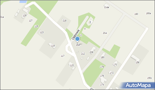 Krzaki Czaplinkowskie, Główna, 214, mapa Krzaki Czaplinkowskie