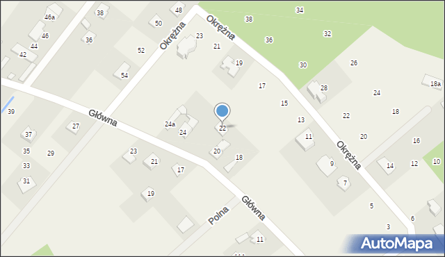 Krzaki Czaplinkowskie, Główna, 22, mapa Krzaki Czaplinkowskie