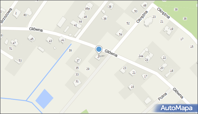 Krzaki Czaplinkowskie, Główna, 27, mapa Krzaki Czaplinkowskie
