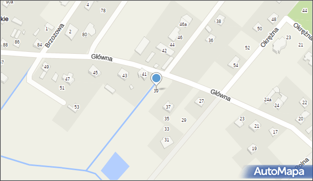 Krzaki Czaplinkowskie, Główna, 39, mapa Krzaki Czaplinkowskie