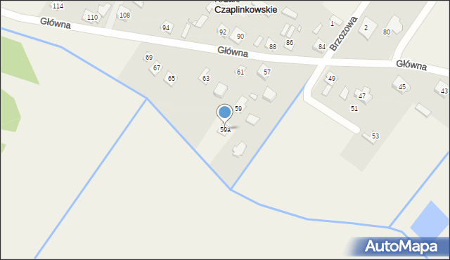 Krzaki Czaplinkowskie, Główna, 59a, mapa Krzaki Czaplinkowskie