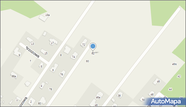 Krzaki Czaplinkowskie, Główna, 62, mapa Krzaki Czaplinkowskie