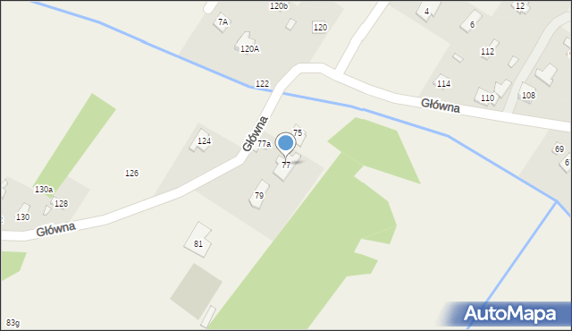 Krzaki Czaplinkowskie, Główna, 77, mapa Krzaki Czaplinkowskie
