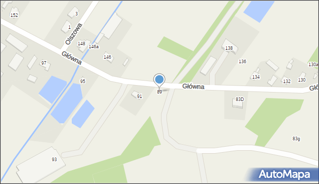Krzaki Czaplinkowskie, Główna, 89, mapa Krzaki Czaplinkowskie