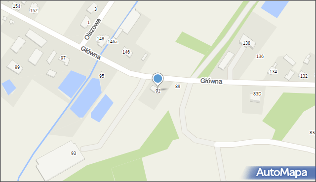 Krzaki Czaplinkowskie, Główna, 91, mapa Krzaki Czaplinkowskie