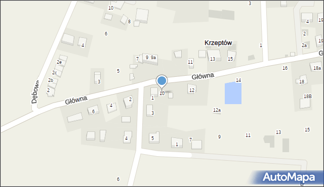 Krzeptów, Główna, 10, mapa Krzeptów