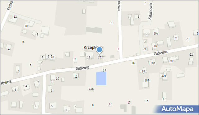 Krzeptów, Główna, 15, mapa Krzeptów