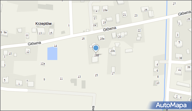Krzeptów, Główna, 18B, mapa Krzeptów