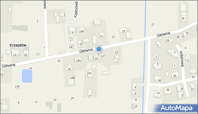 Krzeptów, Główna, 20A, mapa Krzeptów