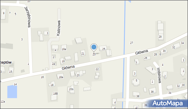 Krzeptów, Główna, 23, mapa Krzeptów
