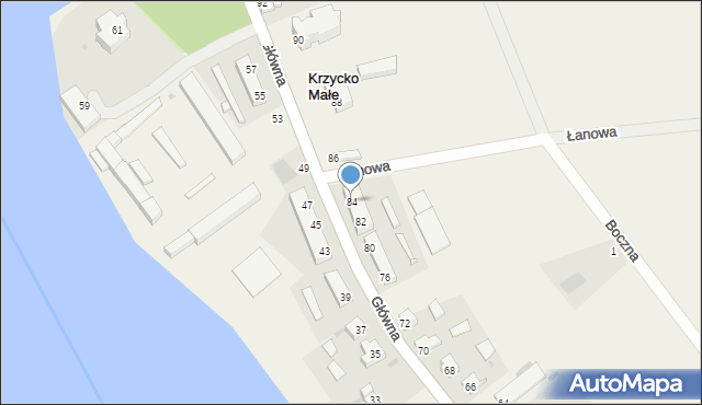 Krzycko Małe, Główna, 84, mapa Krzycko Małe