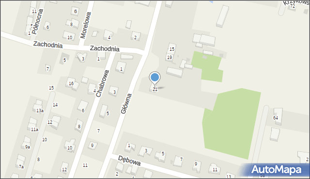 Krzyków, Główna, 21, mapa Krzyków