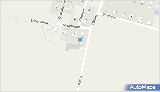 Krzyków, Główna, 21d, mapa Krzyków