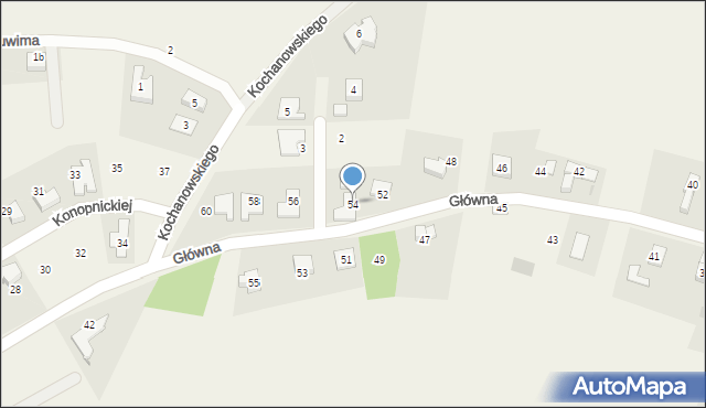 Krzyków, Główna, 54, mapa Krzyków