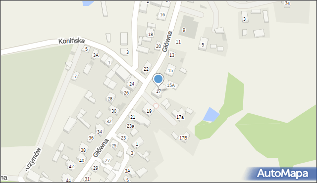 Krzymów, Główna, 17, mapa Krzymów