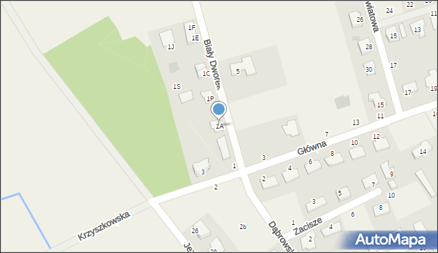 Krzyszkowo, Główna, 1A, mapa Krzyszkowo