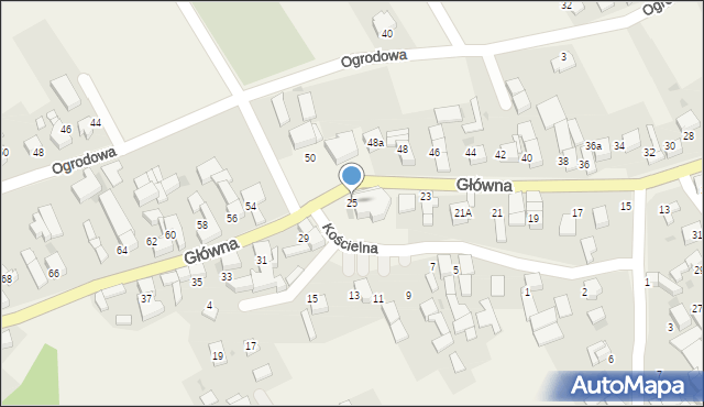 Krzyżanowice, Główna, 25, mapa Krzyżanowice