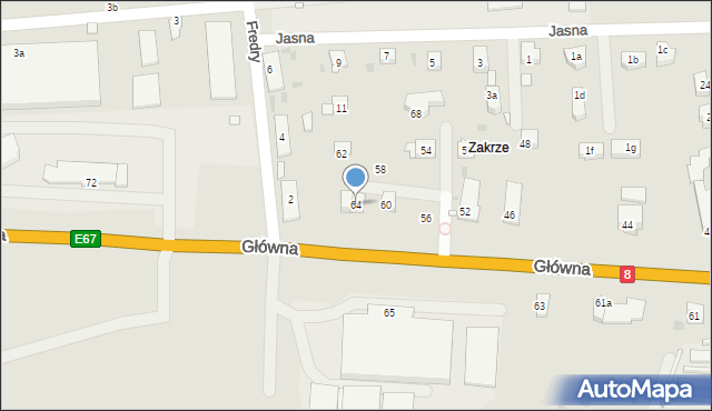 Kudowa-Zdrój, Główna, 64, mapa Kudowa-Zdrój