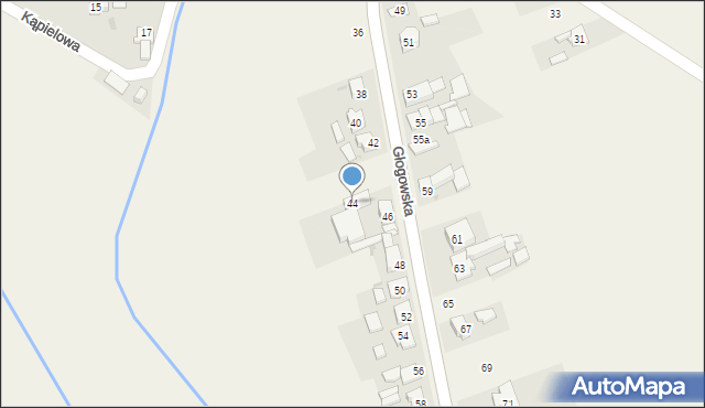 Kujawy, Głogowska, 44, mapa Kujawy