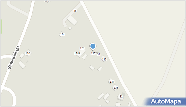 Kurów, Głowackiego Bartosza, 130, mapa Kurów
