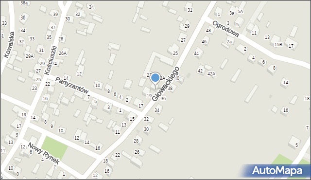 Kurów, Głowackiego Bartosza, 21, mapa Kurów