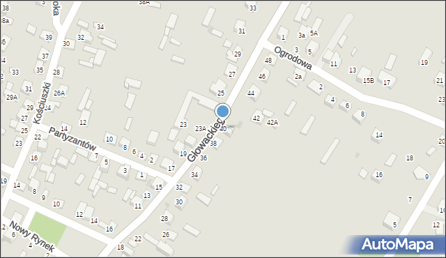 Kurów, Głowackiego Bartosza, 40, mapa Kurów