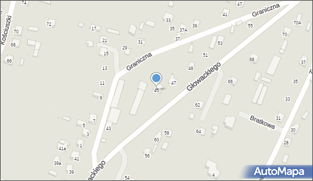 Kurów, Głowackiego Bartosza, 45, mapa Kurów