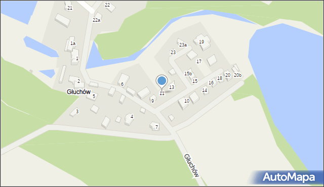 Kuźnica Głogowska, Głuchów, 11, mapa Kuźnica Głogowska