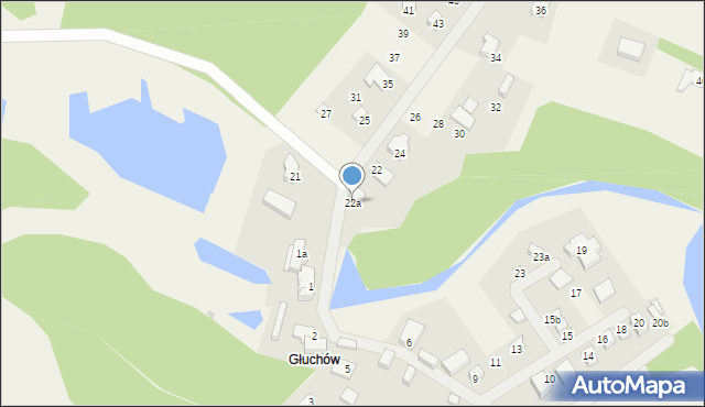 Kuźnica Głogowska, Głuchów, 22a, mapa Kuźnica Głogowska
