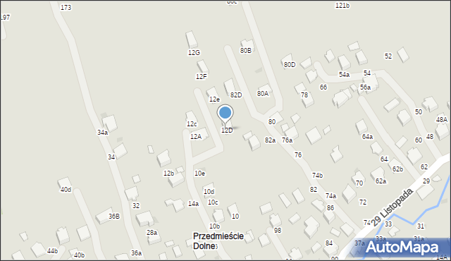 Łańcut, Głowackiego Bartosza, 12D, mapa Łańcut