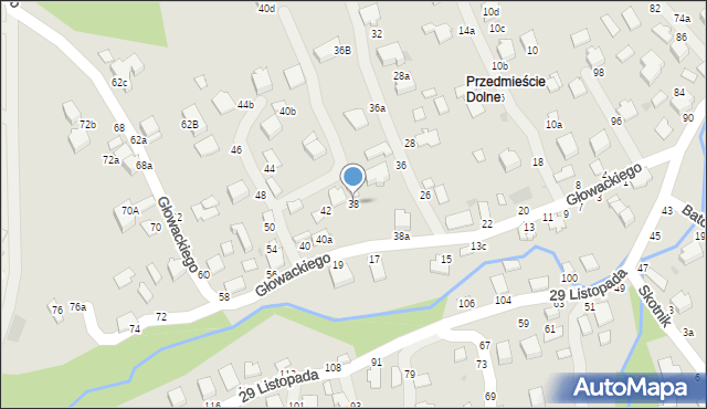 Łańcut, Głowackiego Bartosza, 38, mapa Łańcut