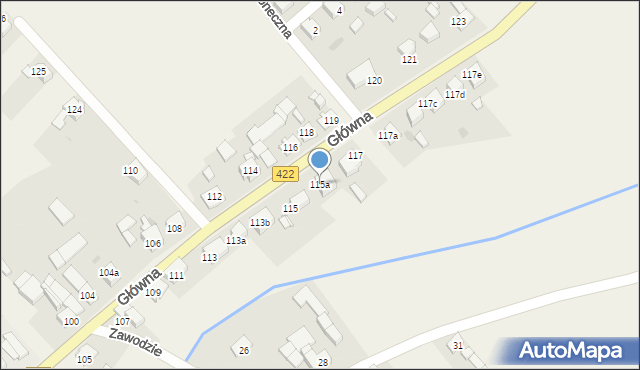 Łany, Główna, 115a, mapa Łany
