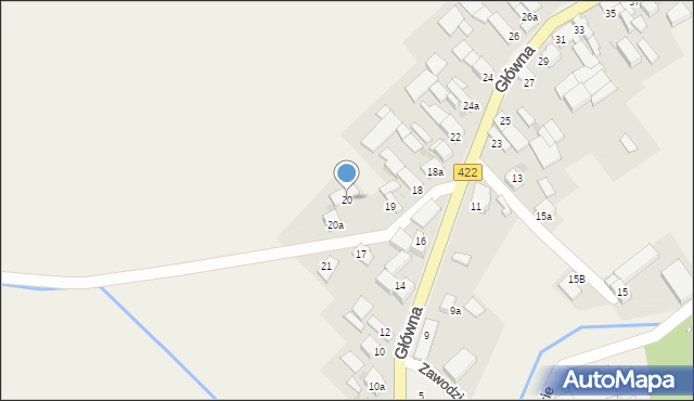 Łany, Główna, 20, mapa Łany