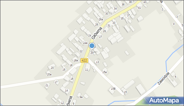 Łany, Główna, 23, mapa Łany