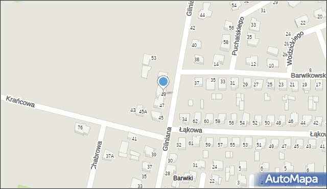 Łapy, Gliniana, 49, mapa Łapy