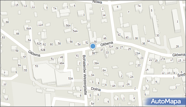 Łapy, Główna, 39, mapa Łapy